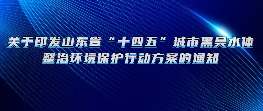 关于印发山东省“十四五”城市黑臭水体整治环境保护行动方案的通知